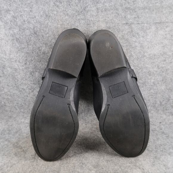 Booties Shoes Womens 9.5 Ankle Boots Casual Classic Black Western Zip Buckle - Picture 11 of 13